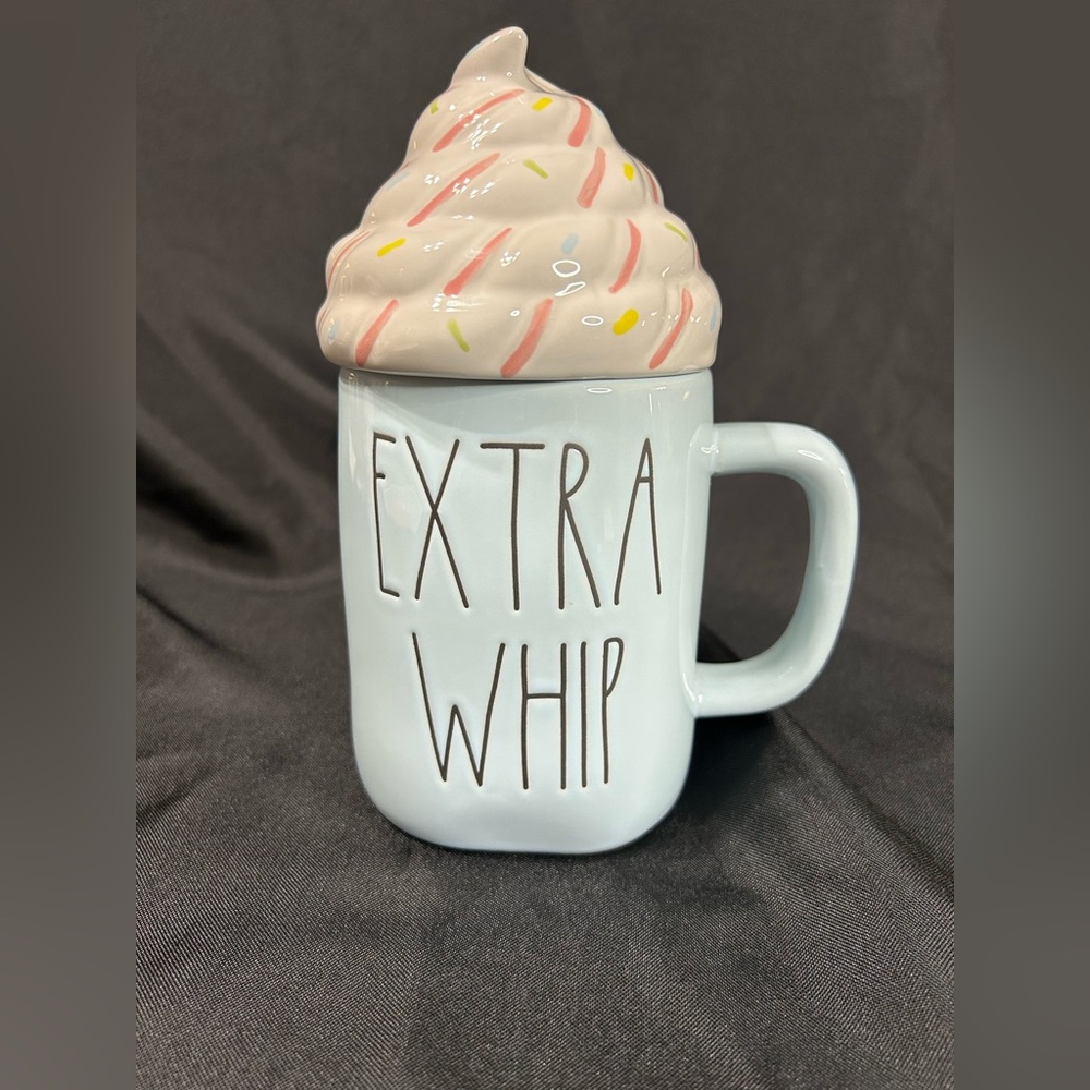 Rae Dunn Extra Whip Coffee Mug Whipped Cream Lid w/Sprinkles Topper